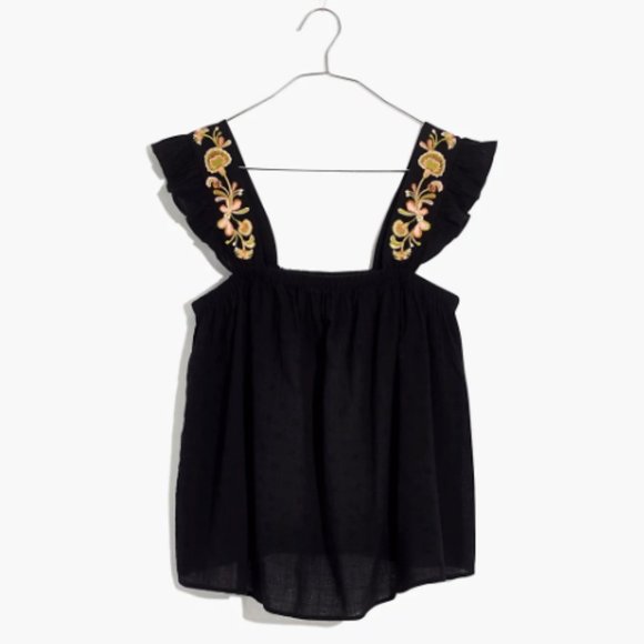 Madewell Floral Embroidered Strap Top - Picture 3 of 6